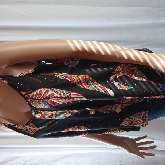 Medium LOVEU.DEAR BLACK MULTI Blouson Tank Top - Picture 2 of 9